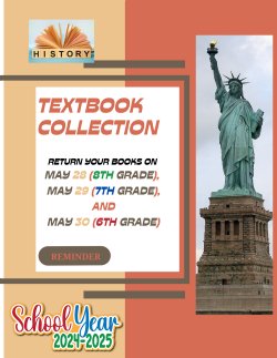 Huskies, Bring only your Hardcover History Textbook to Turn-In!